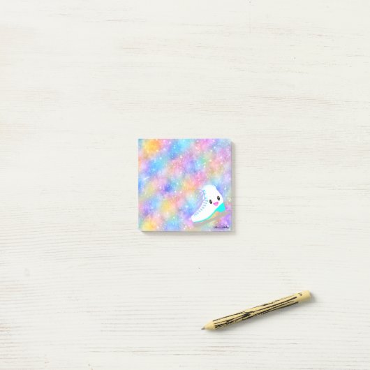 Ice Skating Kawaii Rainbow Gradient Galaxy Stars Post-it® Notes (Op bureau)