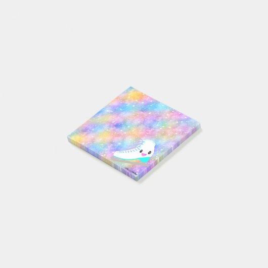 Ice Skating Kawaii Rainbow Gradient Galaxy Stars Post-it® Notes (Schuin)