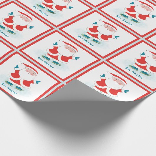 Ice Skating kerstcadeau Cadeaupapier (Hoek)