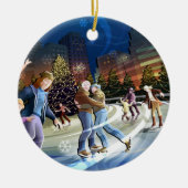 Ice Skating kerstversiering Keramisch Ornament (Voorkant)