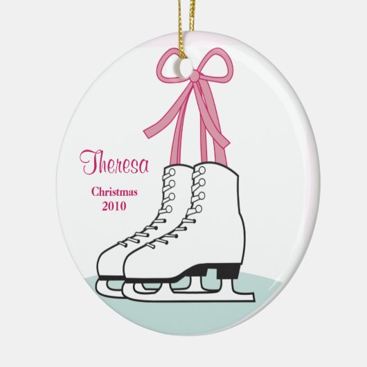 Ice Skating kerstversiering Keramisch Ornament (Links)