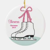 Ice Skating kerstversiering Keramisch Ornament (Achterkant)