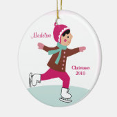 Ice Skating kerstversiering Keramisch Ornament (Links)