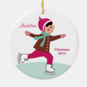 Ice Skating kerstversiering Keramisch Ornament (Achterkant)