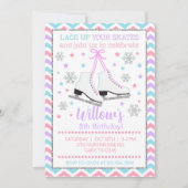 Ice skating lace omhoog je schaatsen meisje uitnod kaart (Voorkant)