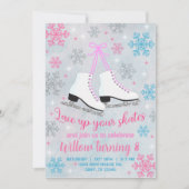 Ice skating lace omhoog je schaatsen meisje uitnod kaart (Voorkant)