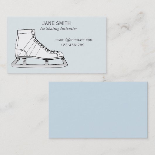 Ice Skating leraar freelance instructeur Visitekaartje (Voorkant / Achterkant)
