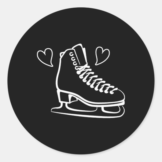 Ice Skating Love Figuur Skating Ice Schaatsen Ronde Sticker (Voorkant)