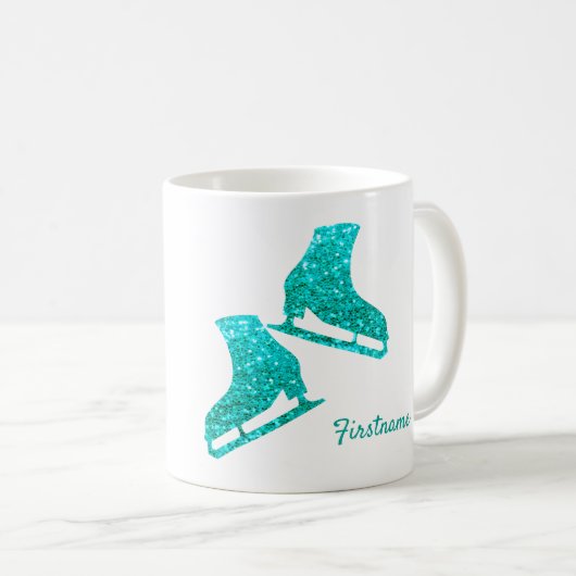 Ice Skating Mok Het gevoel dat turquoise sparren (Voorkant rechts)