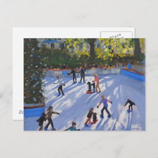 Ice skating Natural History Museum 2014 Briefkaart (Voorkant / Achterkant)