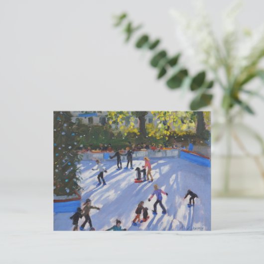 Ice skating Natural History Museum 2014 Briefkaart (Staand voorkant)