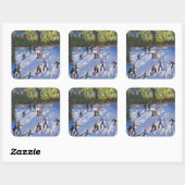 Ice skating Natural History Museum 2014 Vierkante Sticker (Vel)