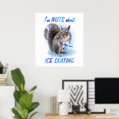Ice Skating Nut Poster (Thuiskantoor)