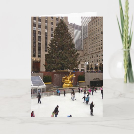 Ice Skating NYC New York kerstfeestdag foto Feestdagen Kaart (Voorkant)