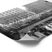 Ice Skating NYC Rockefeller Center, zwart-wit Poster (Hoek)