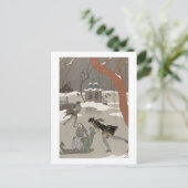 Ice Skating op het meer van de diepvries, illustra Briefkaart (Staand voorkant)