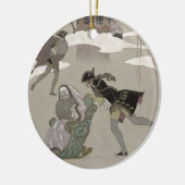 Ice Skating op het meer van de diepvries, illustra Keramisch Ornament (Links)