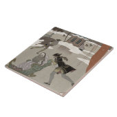 Ice Skating op het meer van de diepvries, illustra Tegeltje (Zijkant)