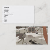 Ice Skating op het meer van de diepvries, illustra Visitekaartje (Voorkant / Achterkant)