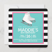 Ice Skating Party Birthday Invitations Kaart (Voorkant)