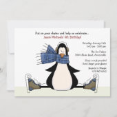 Ice Skating Party Blue Invitation Kaart (Voorkant)