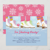 Ice Skating Party for Girls Kaart (Voorkant / Achterkant)