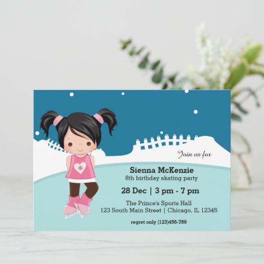 Ice Skating party Kaart (Staand voorkant)