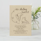 Ice Skating Party Kaart (Staand voorkant)