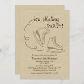 Ice Skating Party Kaart (Voorkant / Achterkant)