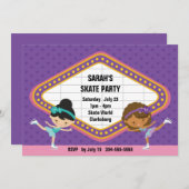Ice Skating Party Kaart (Voorkant / Achterkant)