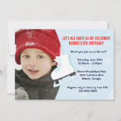 Ice Skating Party Photo nodigt uit Kaart (Voorkant)