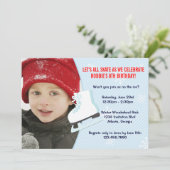 Ice Skating Party Photo nodigt uit Kaart (Staand voorkant)