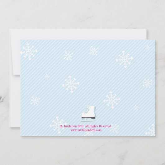 Ice Skating Party Photo nodigt uit Kaart (Achterkant)