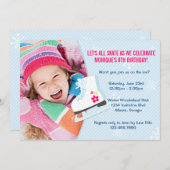 Ice Skating Party Photo nodigt uit Kaart (Voorkant / Achterkant)