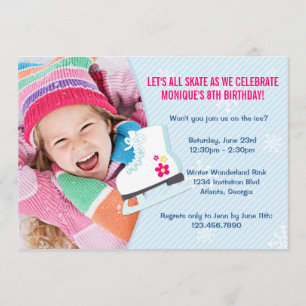 Ice Skating Party Photo nodigt uit Kaart