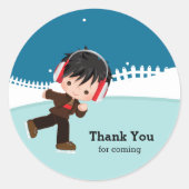 Ice Skating party Ronde Sticker (Voorkant)