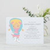 Ice Skating Party | Uitnodiging van de partij Birt (Staand voorkant)