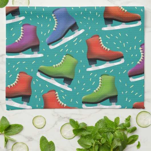 Ice Skating Pattern Theedoek (Gevouwen)