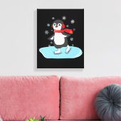 Ice Skating Penguin Canvas Afdruk (Insitu (Woonkamer))