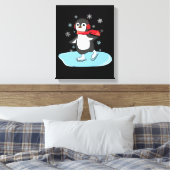 Ice Skating Penguin Canvas Afdruk (Insitu (Slaapkamer))