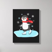 Ice Skating Penguin Canvas Afdruk (Voorkant)