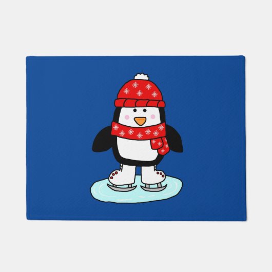 Ice Skating Penguin Deurmat (Voorkant)
