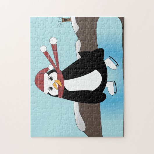 Ice Skating Penguin Legpuzzel (Verticaal)
