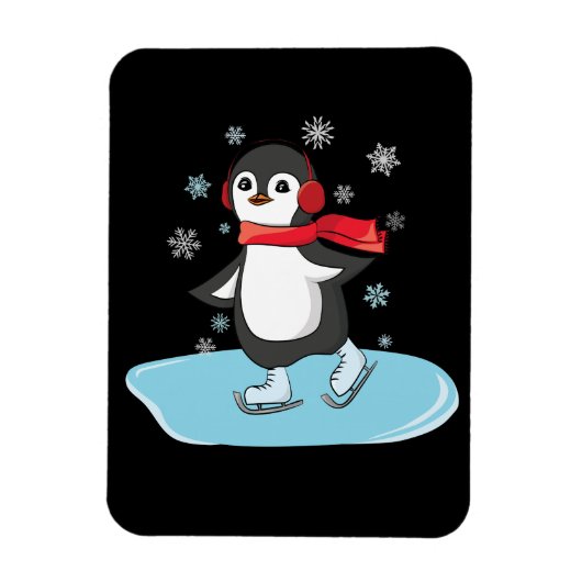 Ice Skating Penguin Magneet (Verticaal)