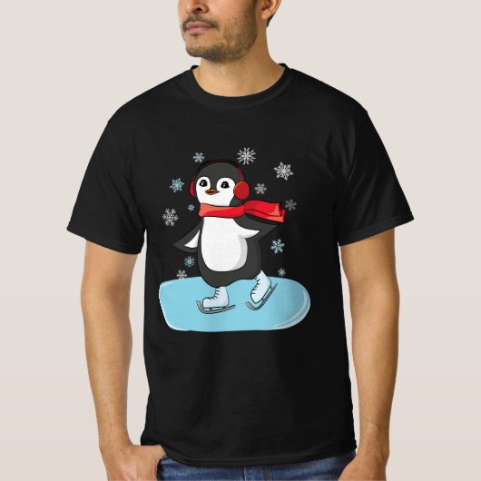 Ice Skating Penguin T-shirt (Voorkant)
