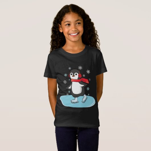 Ice Skating Penguin T-shirt (Voorkant volledig)