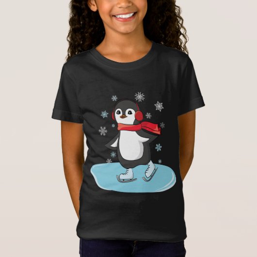 Ice Skating Penguin T-shirt (Voorkant)