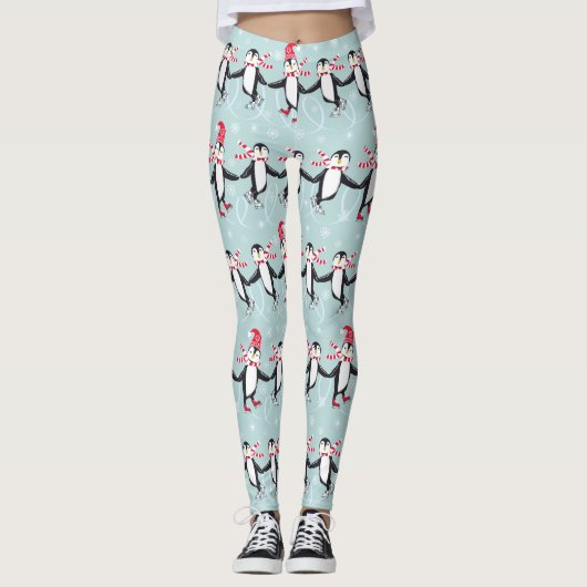 Ice Skating Penguins Pattern ID547 Leggings (Voorkant)