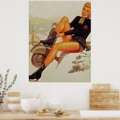 Ice Skating Pinup Girl Poster (Keuken)