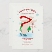 Ice Skating Polar Beer Invitation Kaart (Voorkant / Achterkant)